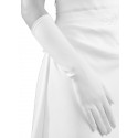 Gants blanc mat longueur 37 centimètres Crinoligne modèle Claudia