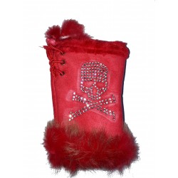 mitaines-rouge-avec-tête-de-mort-pirate-strass