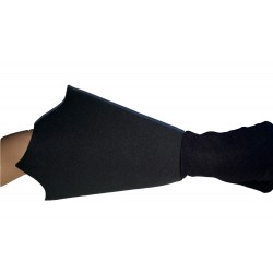 Gants noirs avec manchettes en forme de flammes 39 centimètres Halloween