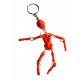 Porte clefs en forme de petit squelette articulé orange