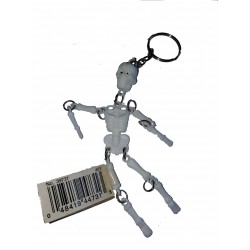 Porte clefs en forme de petit squelette articulé blanc