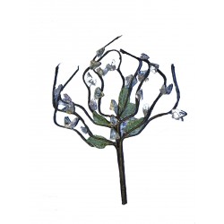 Un bouquet à 10 brins hauteur moyenne 15 centimètres perles beige, rose et vertes