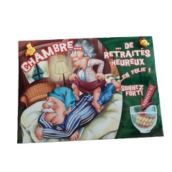 Plaque de porte humoristique et sonore pour la chambre de retraités heureux