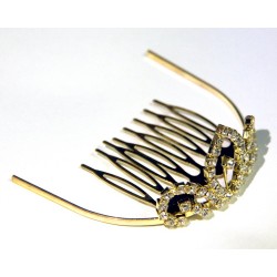 mini diademe pour petite princesse strass sur volutes dorées