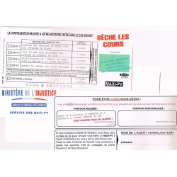 Carte humoristique avec enveloppe un maxi PV pour " Sèche les cours"