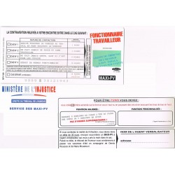 Carte humoristique avec enveloppe un maxi PV pour " Fonctionnaire travailleur"