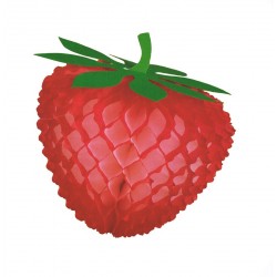1 fraise en papier alvéolé rouge décoration 12 centimètres marque Amscan