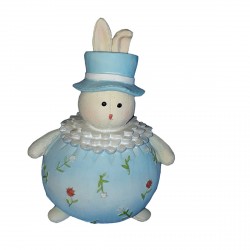 Figurine tirelire1 petit lapin clown bleu 15.50 centimètres de haut