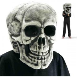 Grande tête de mort crâne géant polystyrène peint halloween