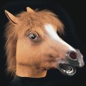 Masque de cheval souple en latex avec crinière