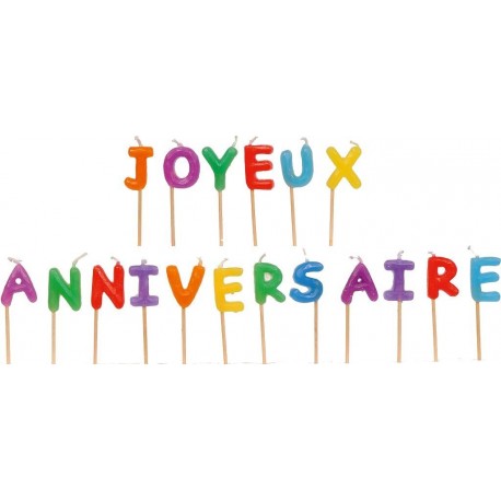 Bougies Joyeux Anniversaire En Lettres Colorees Festi Fiesta