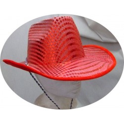 Chapeau de cow-boy pailleté rouge
